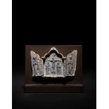 A Byzantine Lead Triptych with a Crucifixion Scene