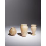 Three Egyptian Alabaster Jars Height of tallest example