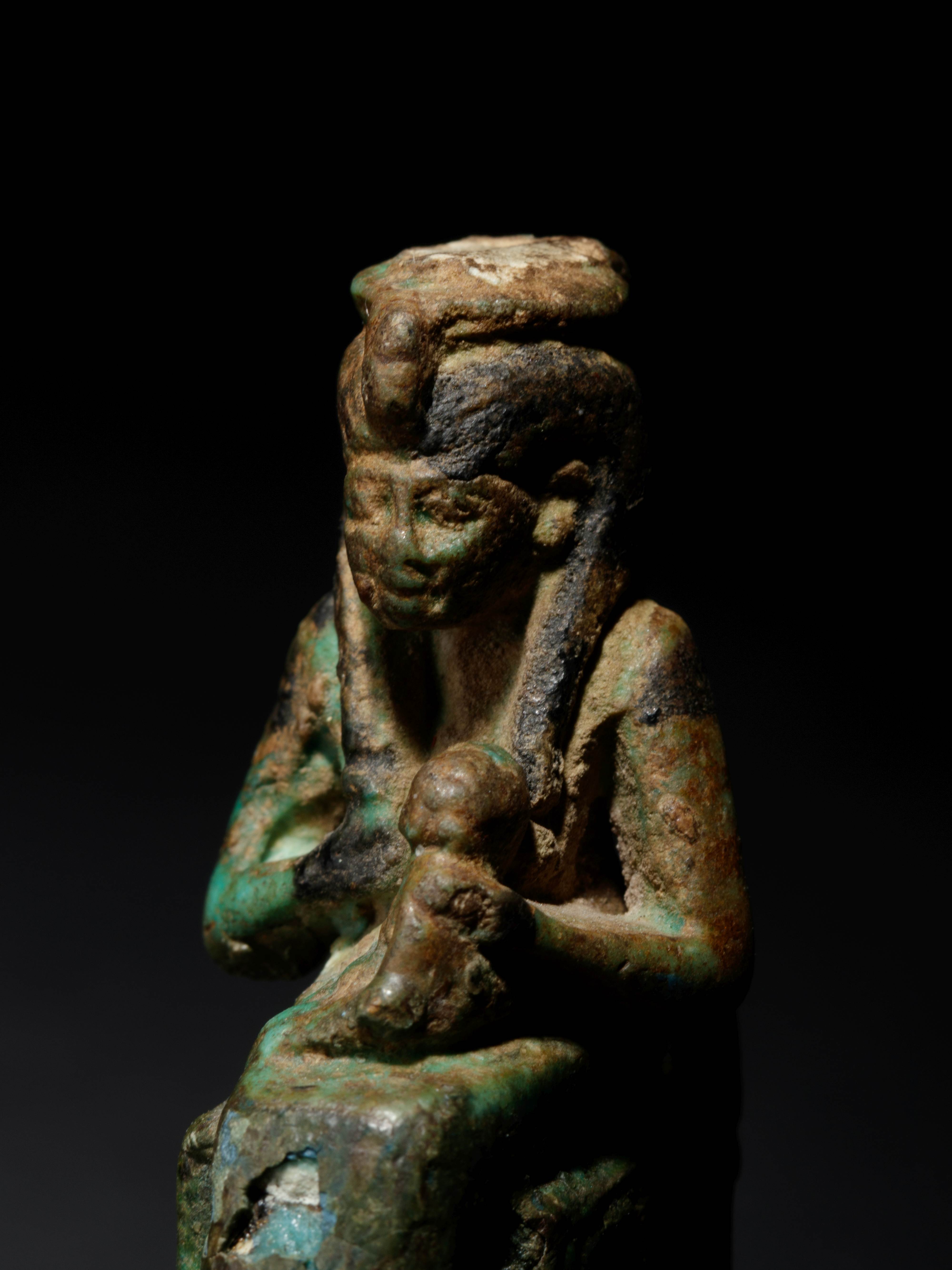 An Egyptian Faience Isis and Horus and an Egyptian - Image 5 of 6