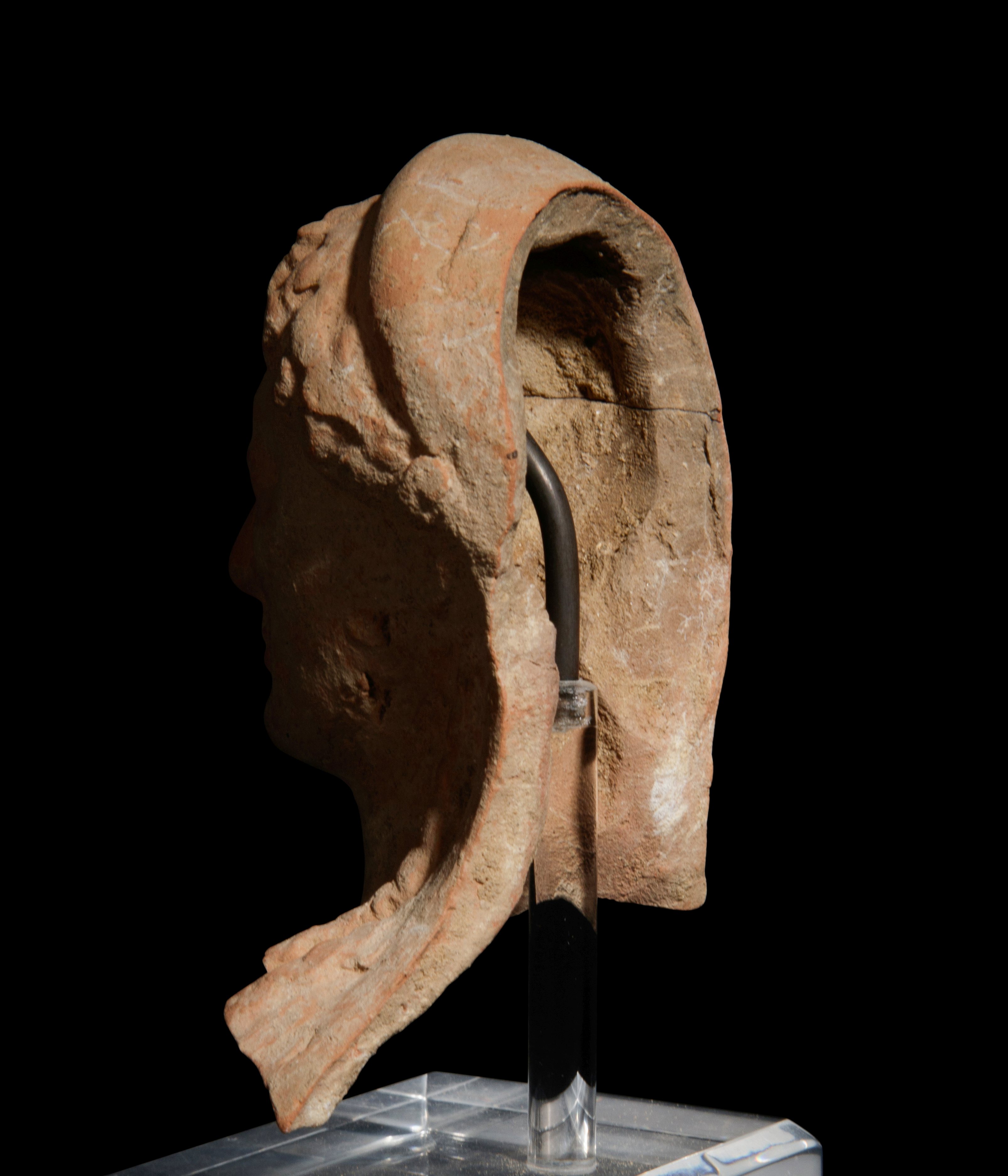 A Greek Terracotta Head Height 4 inches. - Image 3 of 3