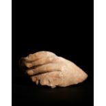 A Roman Marble Over-Lifesized Hand from a Statue Height