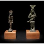 An Egyptian Bronze Anubis and an Egyptian Bronze Isis