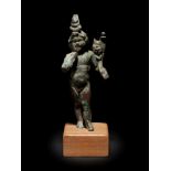 A Romano-Egyptian Bronze Harpokrates Height 4 inches.