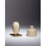 Two Egyptian Alabaster Vessels Height of bottle 3