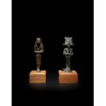 An Egyptian Bronze Ushabti and an Egyptian Bronze
