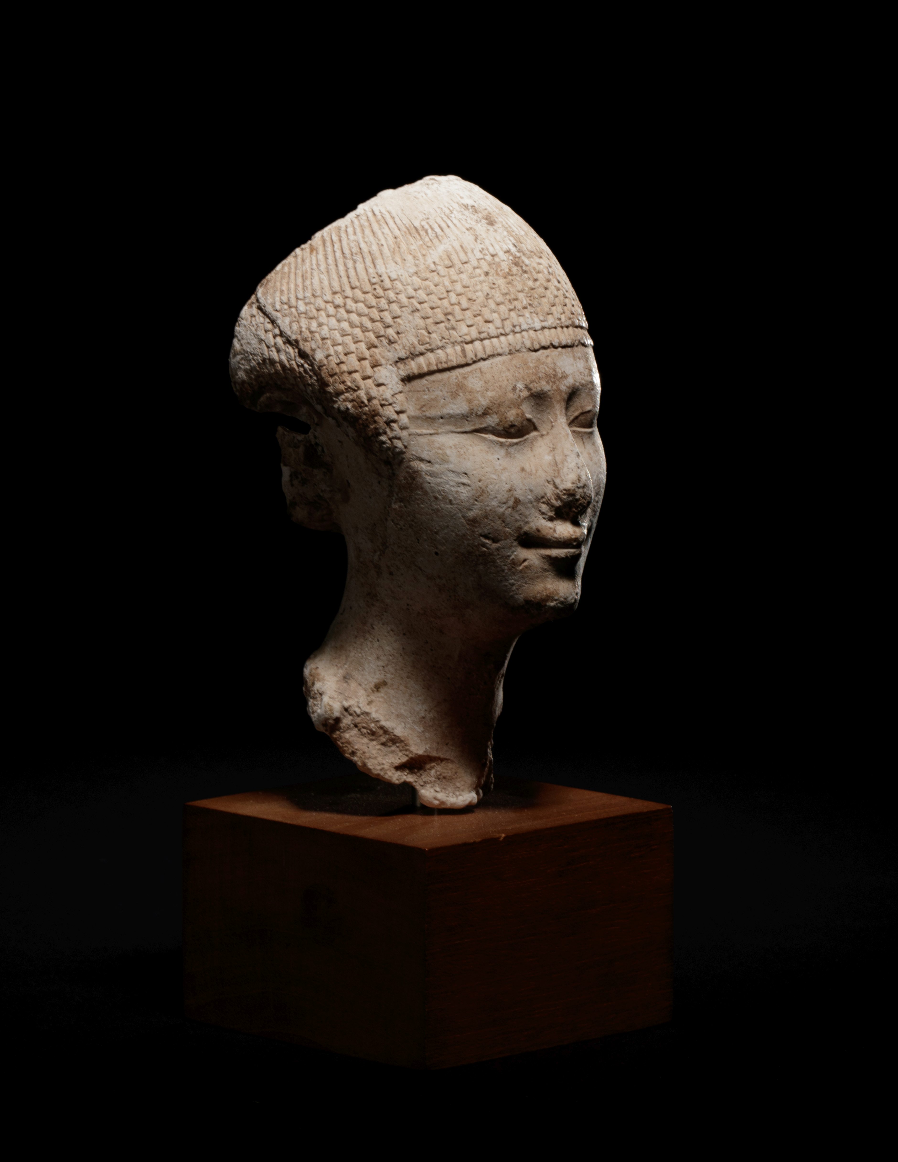 An Egyptian Limestone Head of a Noblewoman Height 4 - Image 3 of 7