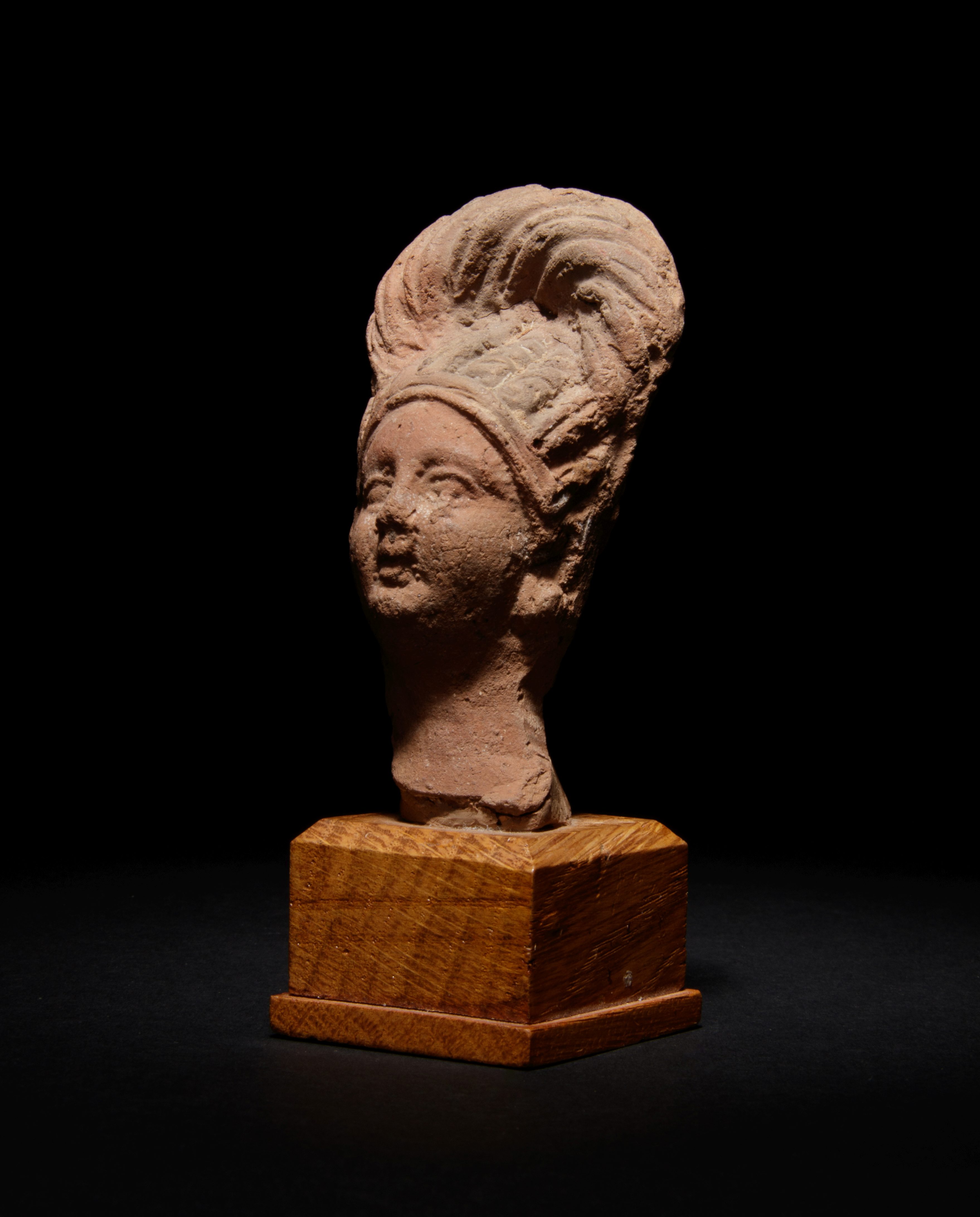 A Romano-Egyptian Terra Cotta Bust Height 3 1/2 inches. - Image 2 of 3