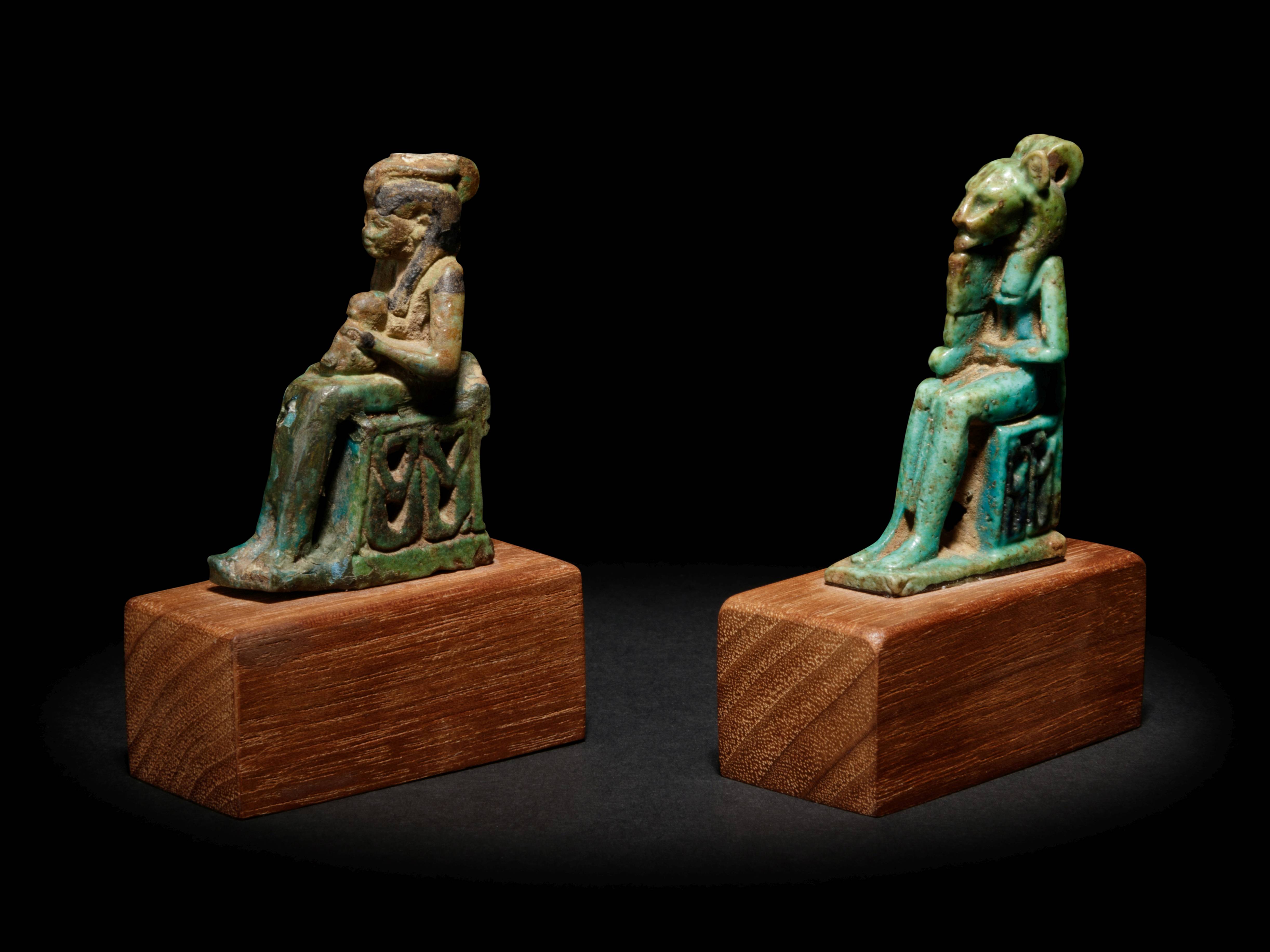 An Egyptian Faience Isis and Horus and an Egyptian - Image 3 of 6