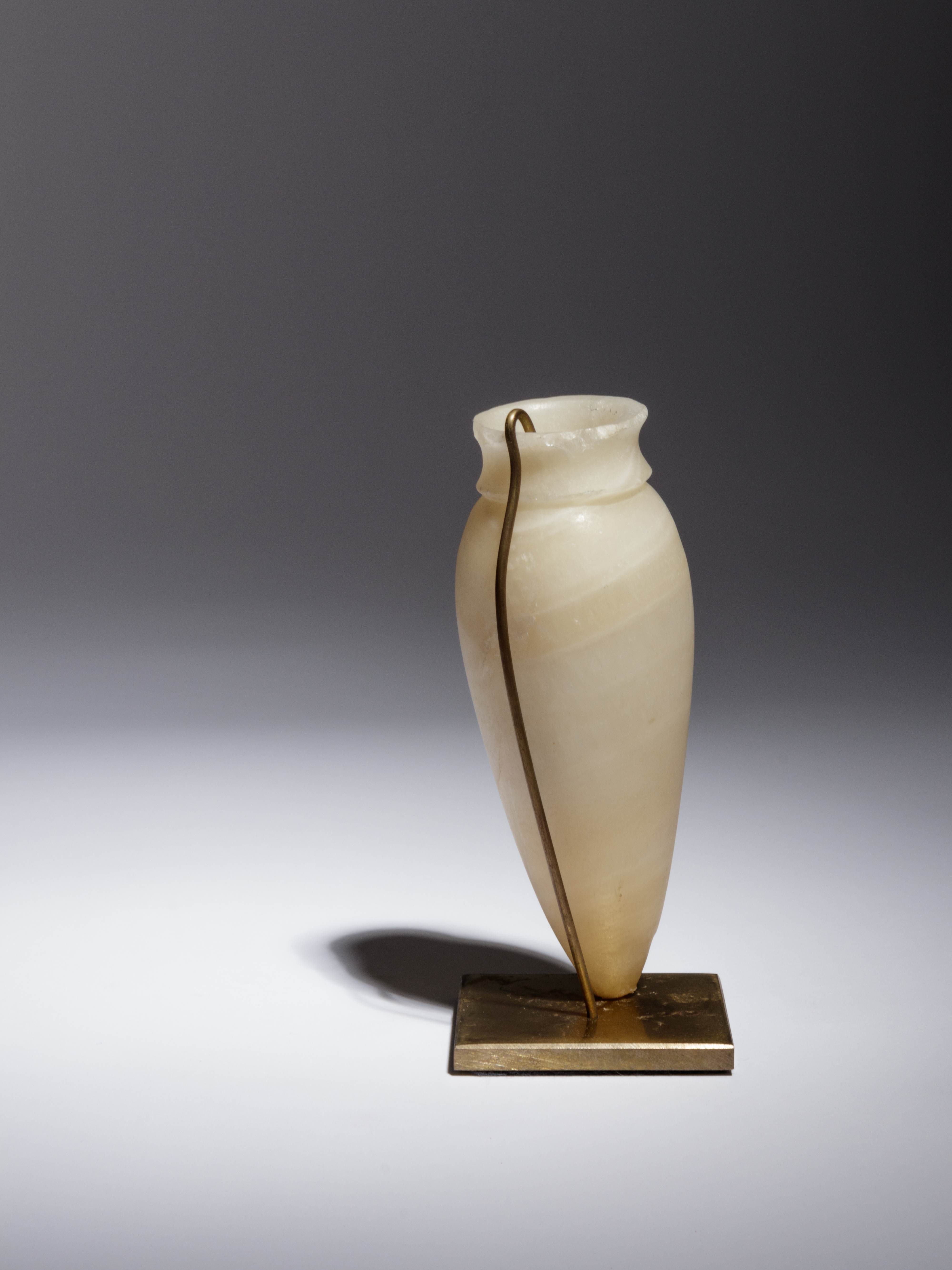 An Egyptian Alabaster Vessel Height 5 3/8 inches. - Image 2 of 2