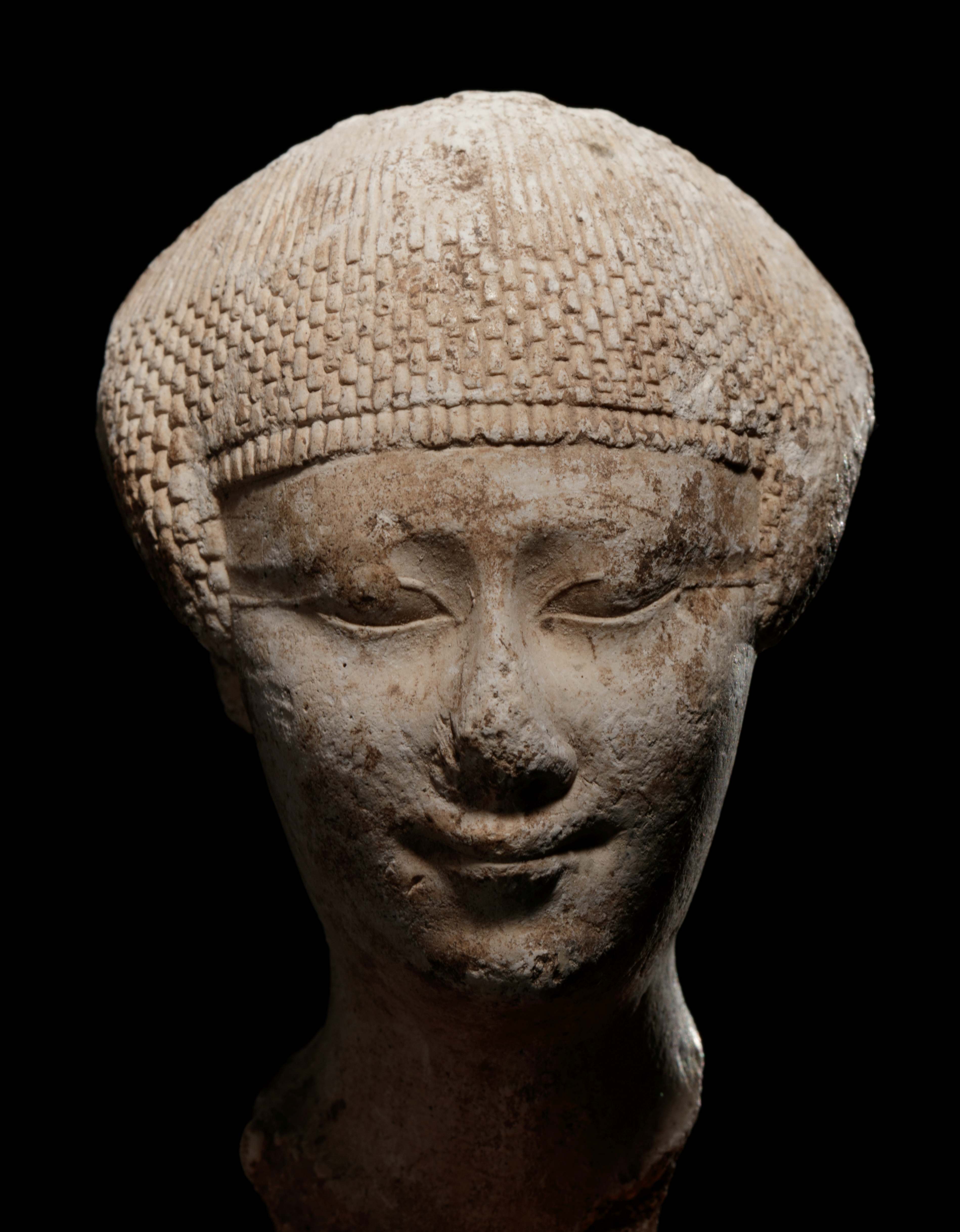 An Egyptian Limestone Head of a Noblewoman Height 4 - Image 2 of 7