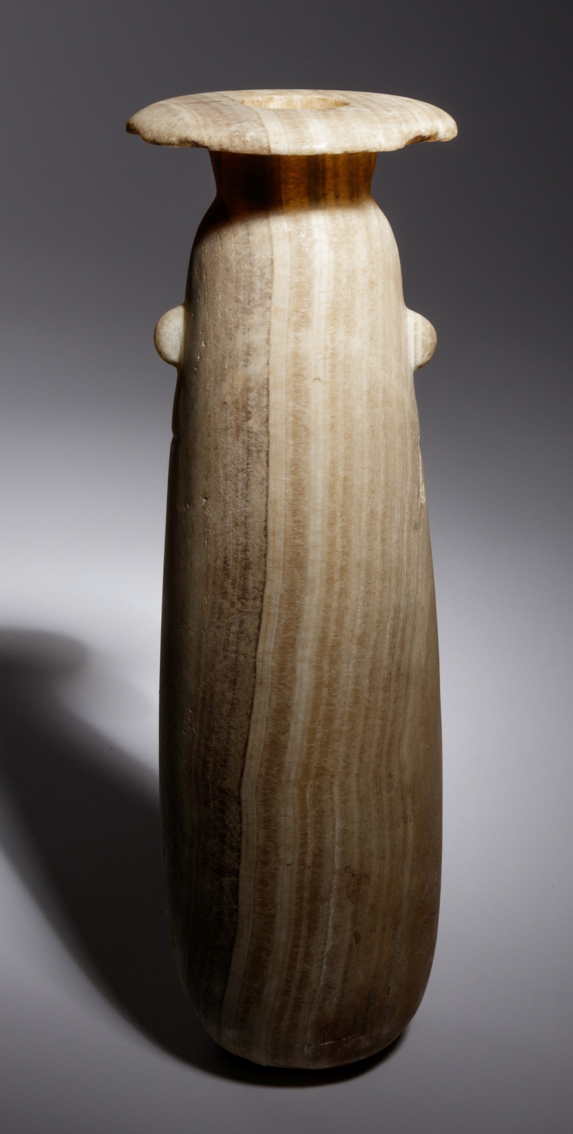 A Large Egyptian Alabaster Alabastron Height 9 3/4