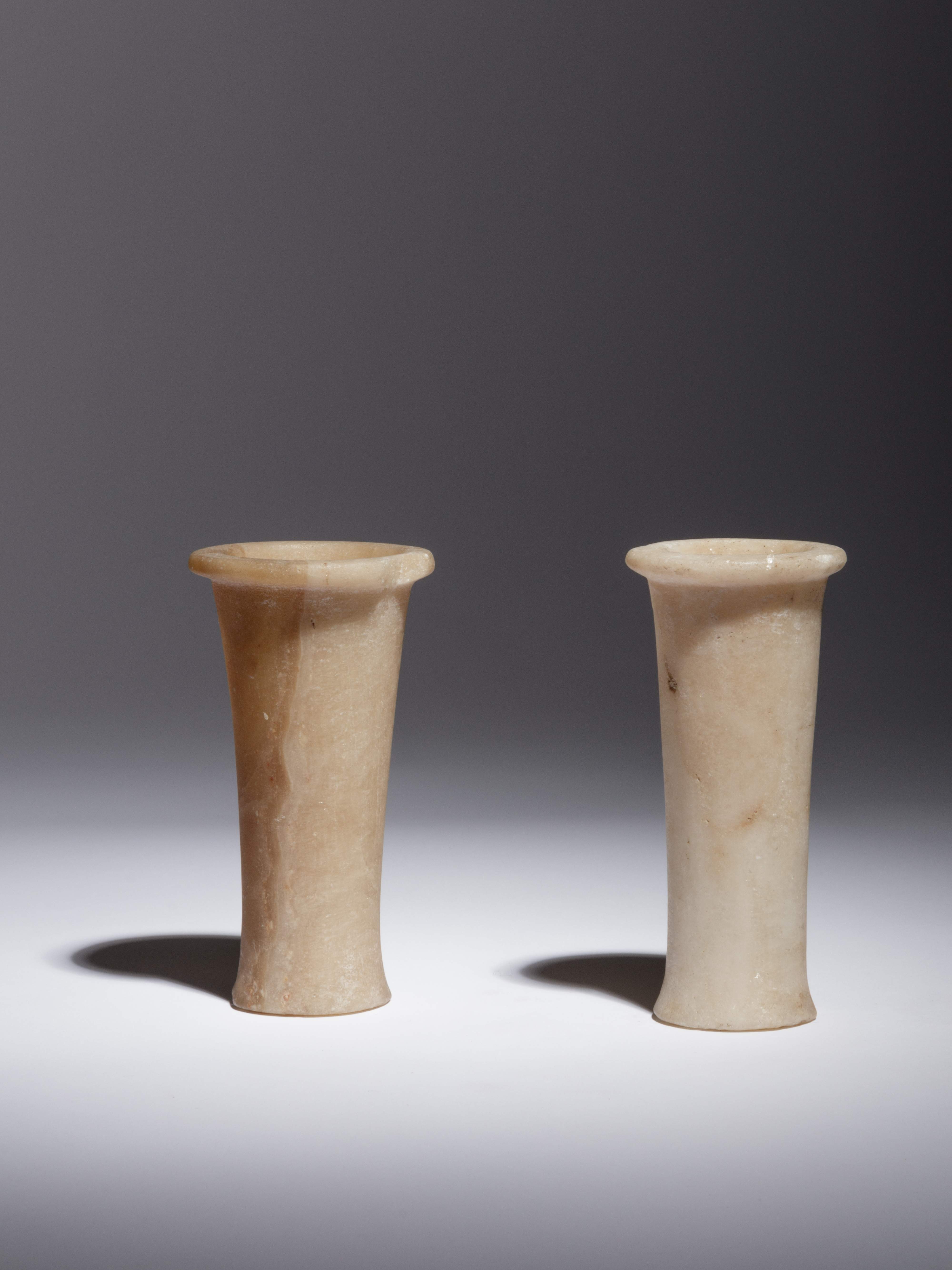 Two Egyptian Alabaster Columnar Vessels Height of - Image 2 of 3