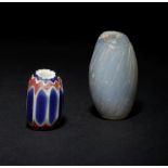 A Chalcedony Bead and a Glass Bead