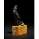 An Egyptian Bronze Horus Falcon Height 2 3/4 inches.