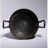 An Apulian Gnathian Ware Kylix Width 8 3/4 inches.