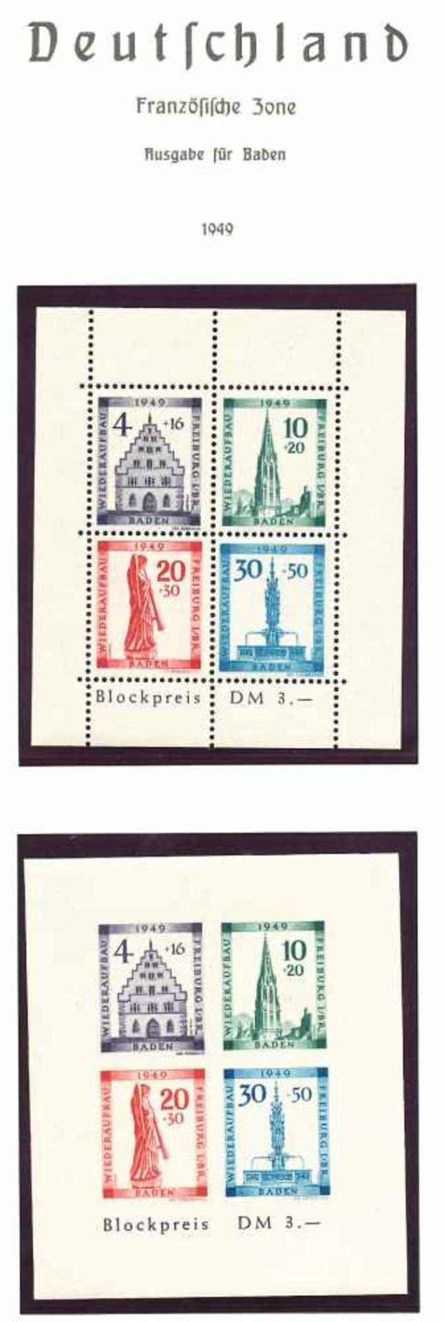 1 komplette Sammlung "Französische Zone" auf Leuchtturm-Vordrucken, postfrisch, Baden ohne - Image 15 of 18