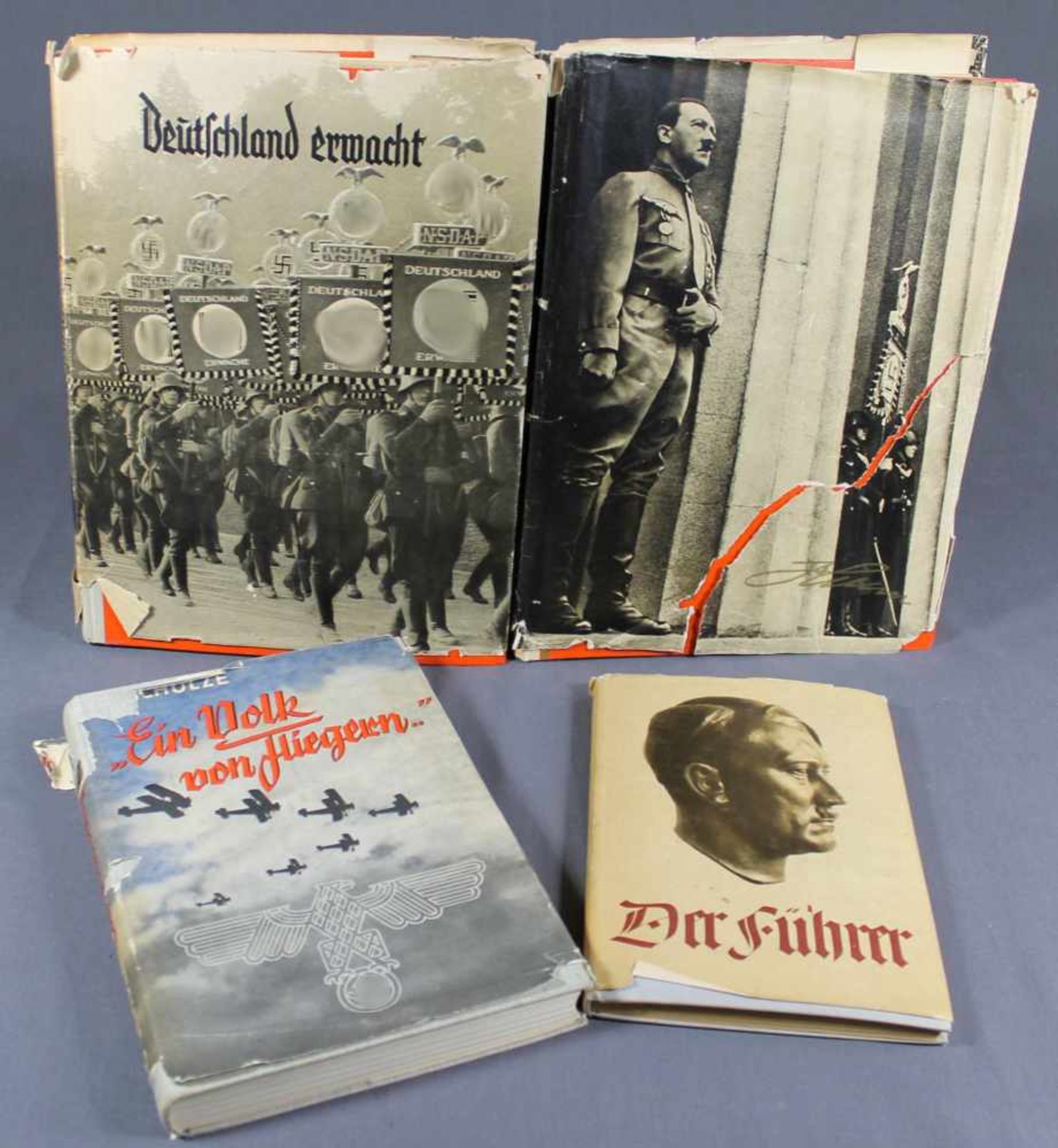 1 Konvolut von 7 Büchern/Sammelalben bestehend aus: 1 Band "Ein Volk von Fliegern" von Hans -Georg