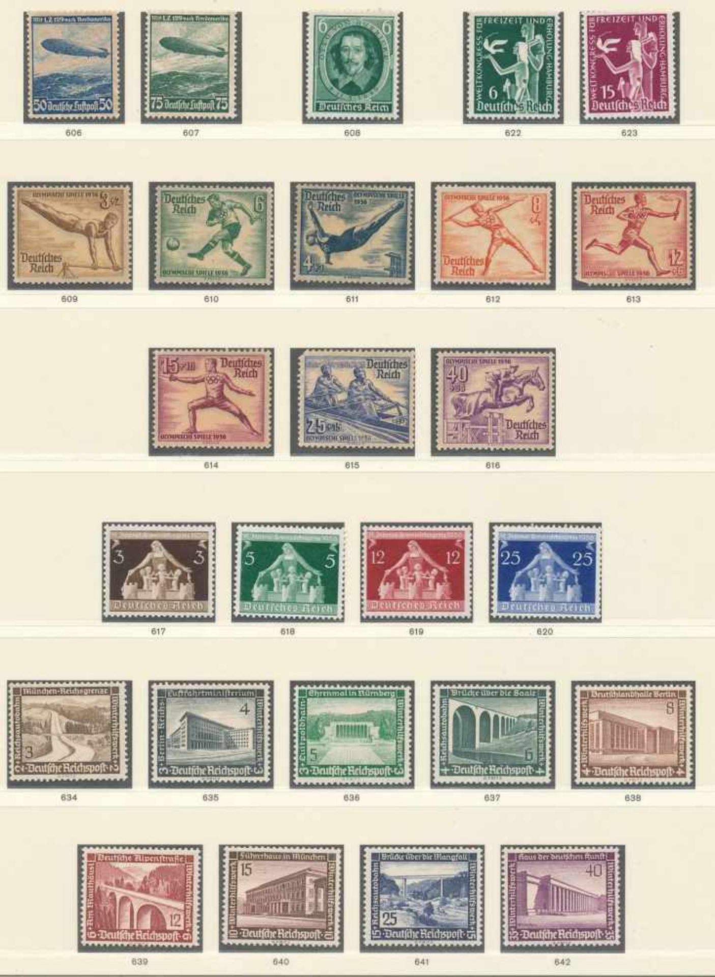 1 Sammlung "Deutsches Reich", in ungebrauchter Erhaltung mit den MiNr. 584-620, 622, 623 sowie 634- - Image 2 of 2