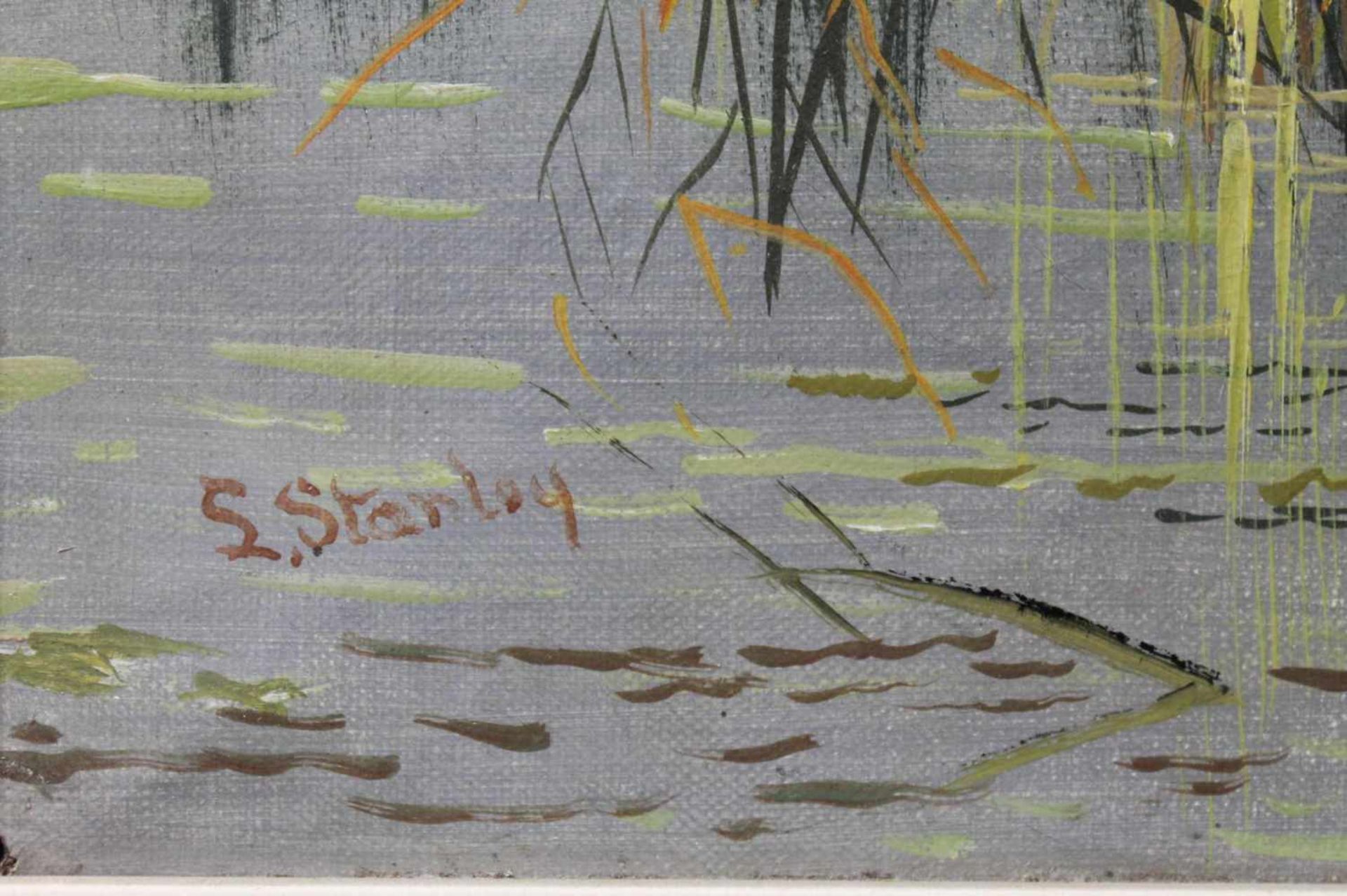 1 Ölbild auf Leinwand "Landschaft", links unten signiert, ca. 75cm x 49,5cm (Motivgrösse), Bild - Image 2 of 2
