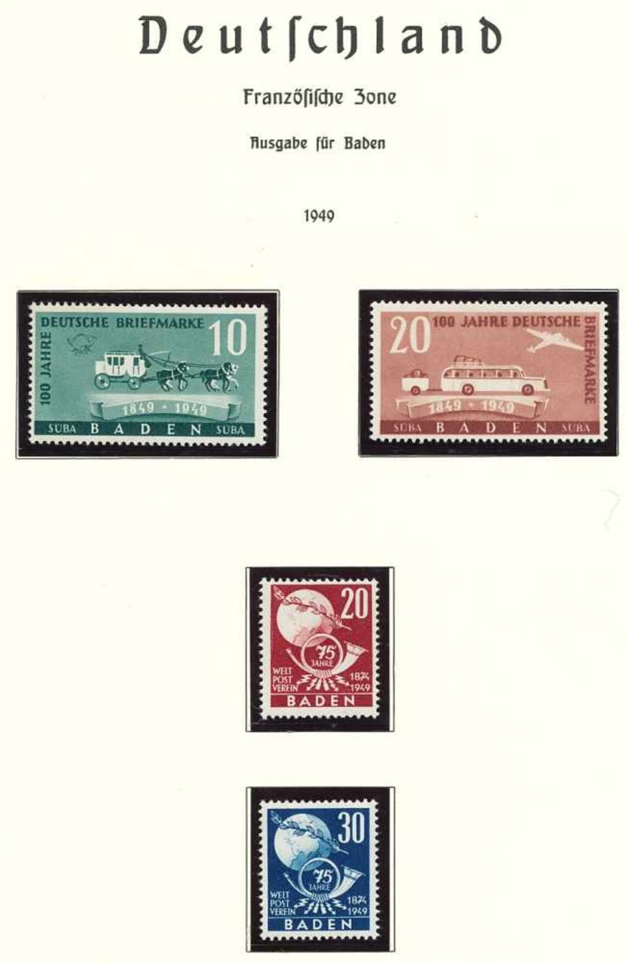 1 komplette Sammlung "Französische Zone" auf Leuchtturm-Vordrucken, postfrisch, Baden ohne - Image 17 of 18