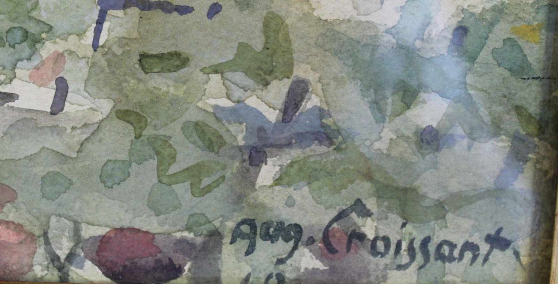 1 Aquarell/Papier, hinter Glas "bäuerliche Landschaft", rechts unten signiert Aug. Croissant, - Image 3 of 3
