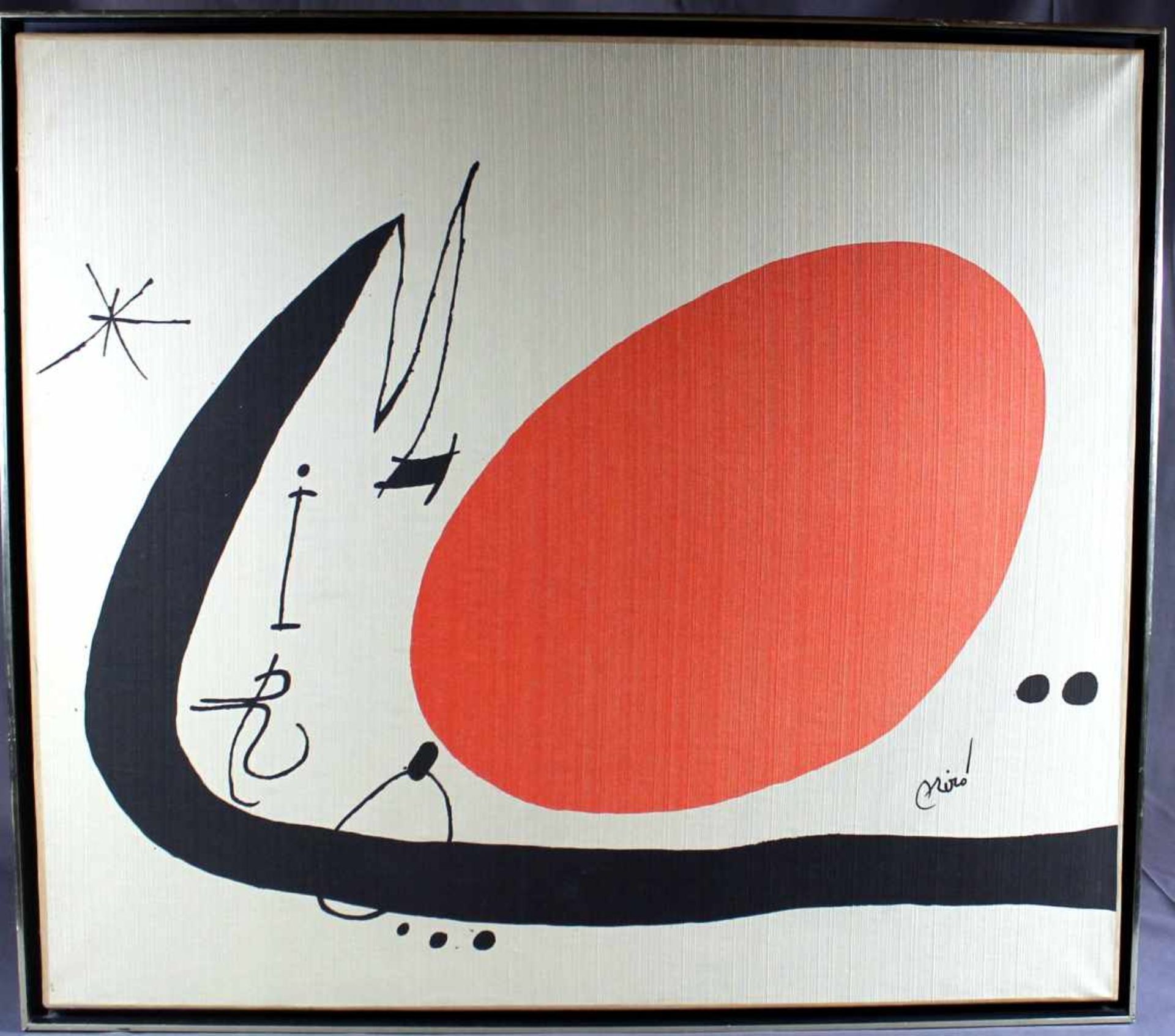 1 Kunstdruck von Miró, gerahmt, ca. 68cm x 75,5cm (Motivgrösse)
