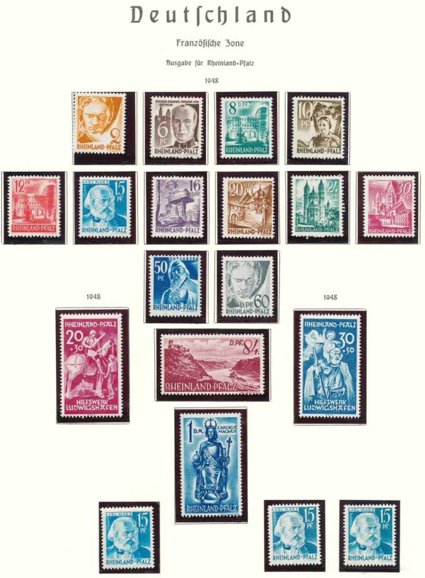 1 komplette Sammlung "Französische Zone" auf Leuchtturm-Vordrucken, postfrisch, Baden ohne - Image 3 of 18