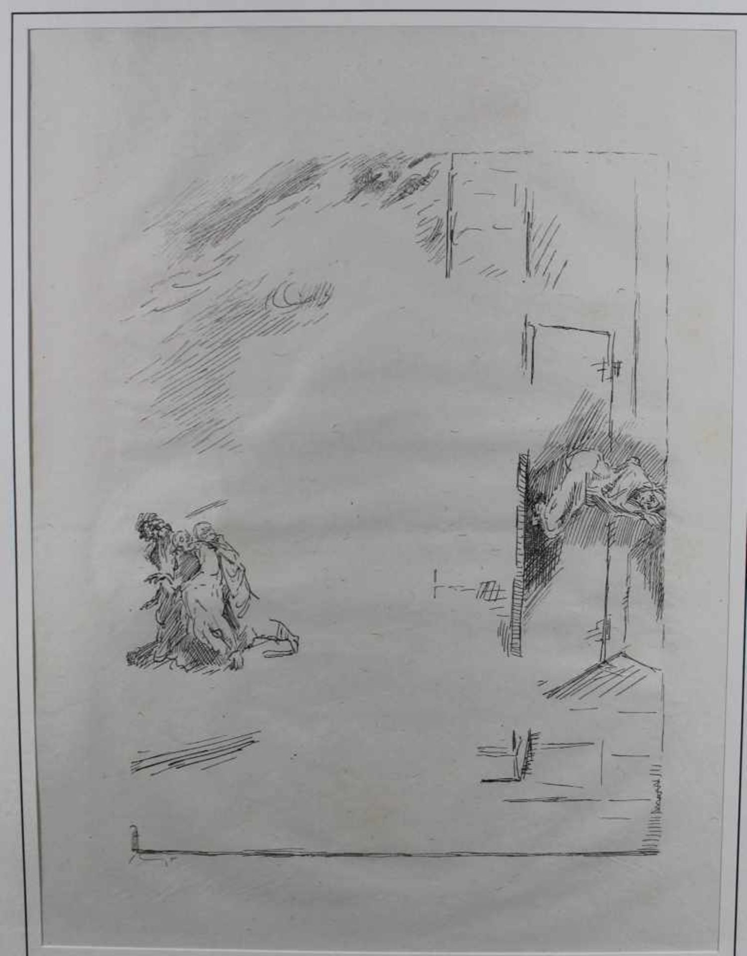 1 Original-Lithographie zu Goethes Faust Zweiter Teil von Max Slevogt (1868-1932) „5. Akt Szene