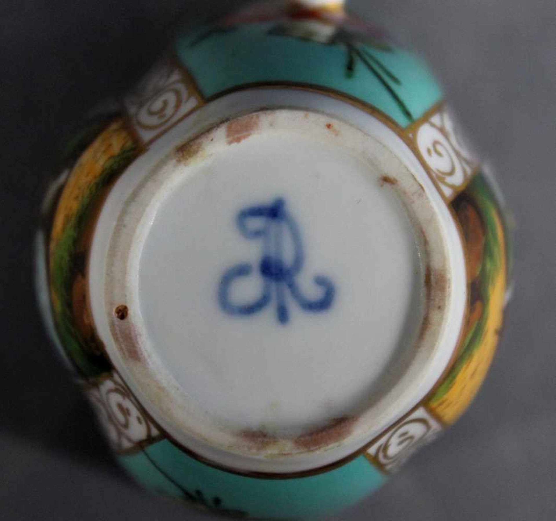 1 Tasse mit Unterteller Porzellan "Meißen, R, Augustus Rex Monogramm", 1725-1740, reiche - Bild 5 aus 5