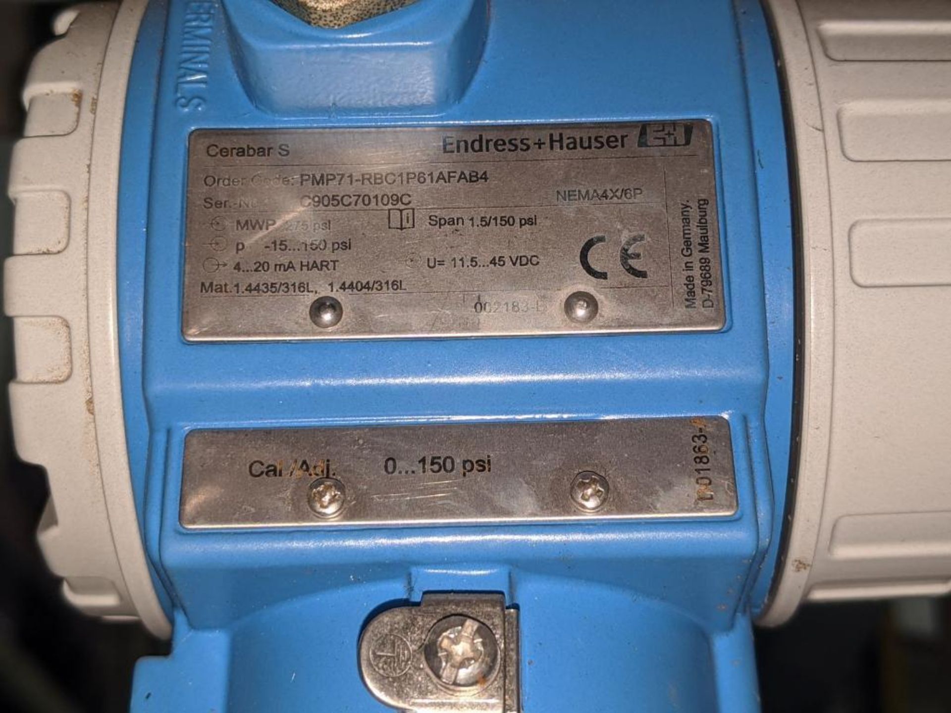 Endress+Hauser Model Cerabar S Pressure Transmitter - Image 3 of 10