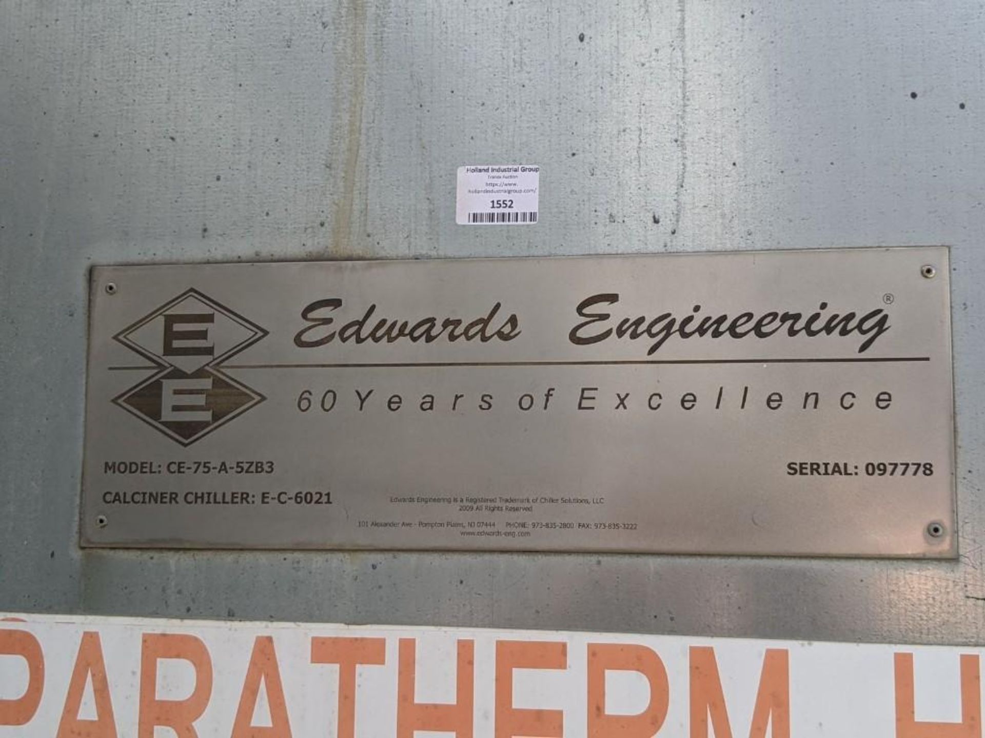 Edwards Engineering Model CE-75-A- 5ZB3 60-Ton Air Cooled Chiller - Image 2 of 23