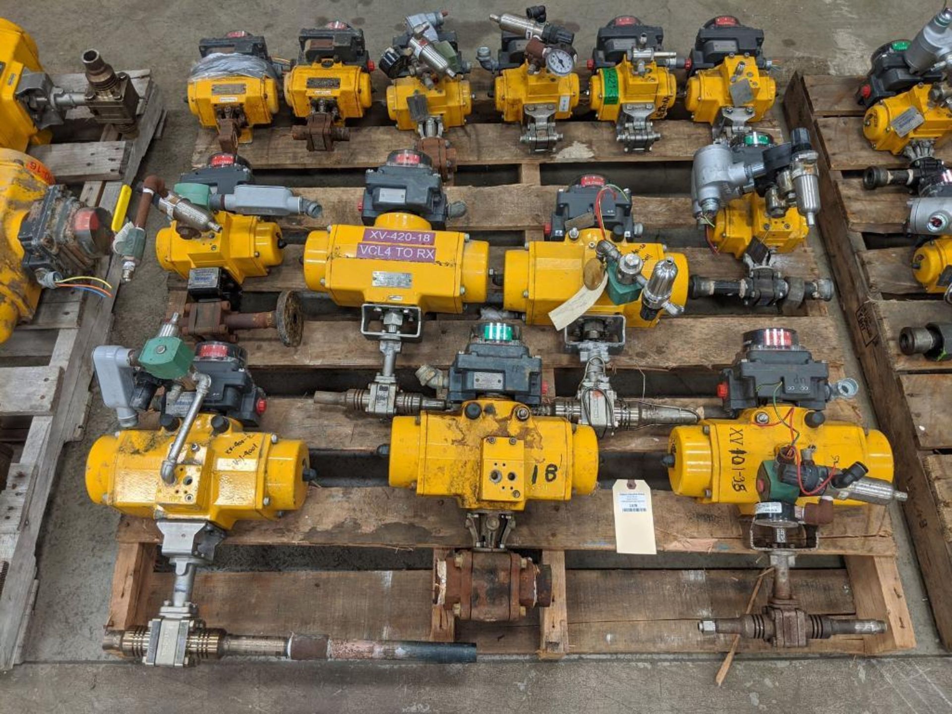 Assorted Steel Ball Valves with Emerson Process Management Field Q Pneumatic Actuators