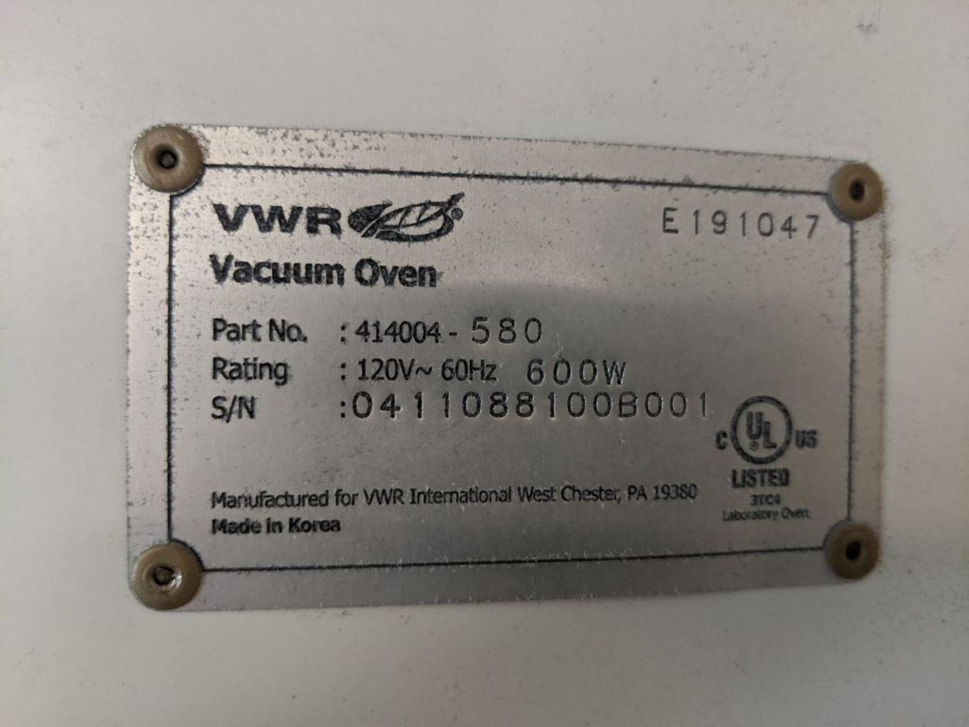VWR Symphony Model E191047 Benchtop Vacuum Oven - Image 7 of 8