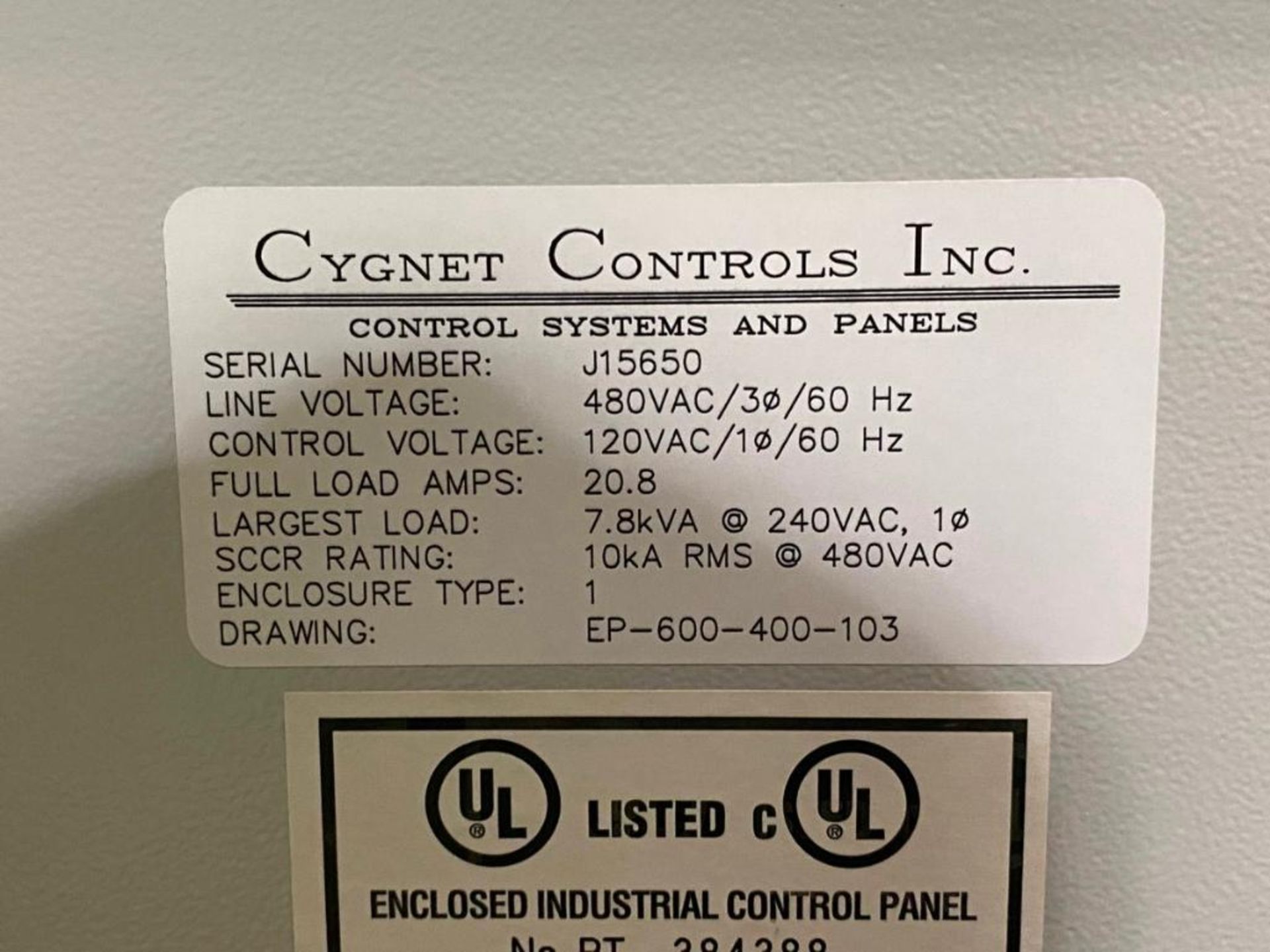 Cygnet Controls Inc. Model CP-1-4401 Sodium Loop Control Panel - Image 6 of 6