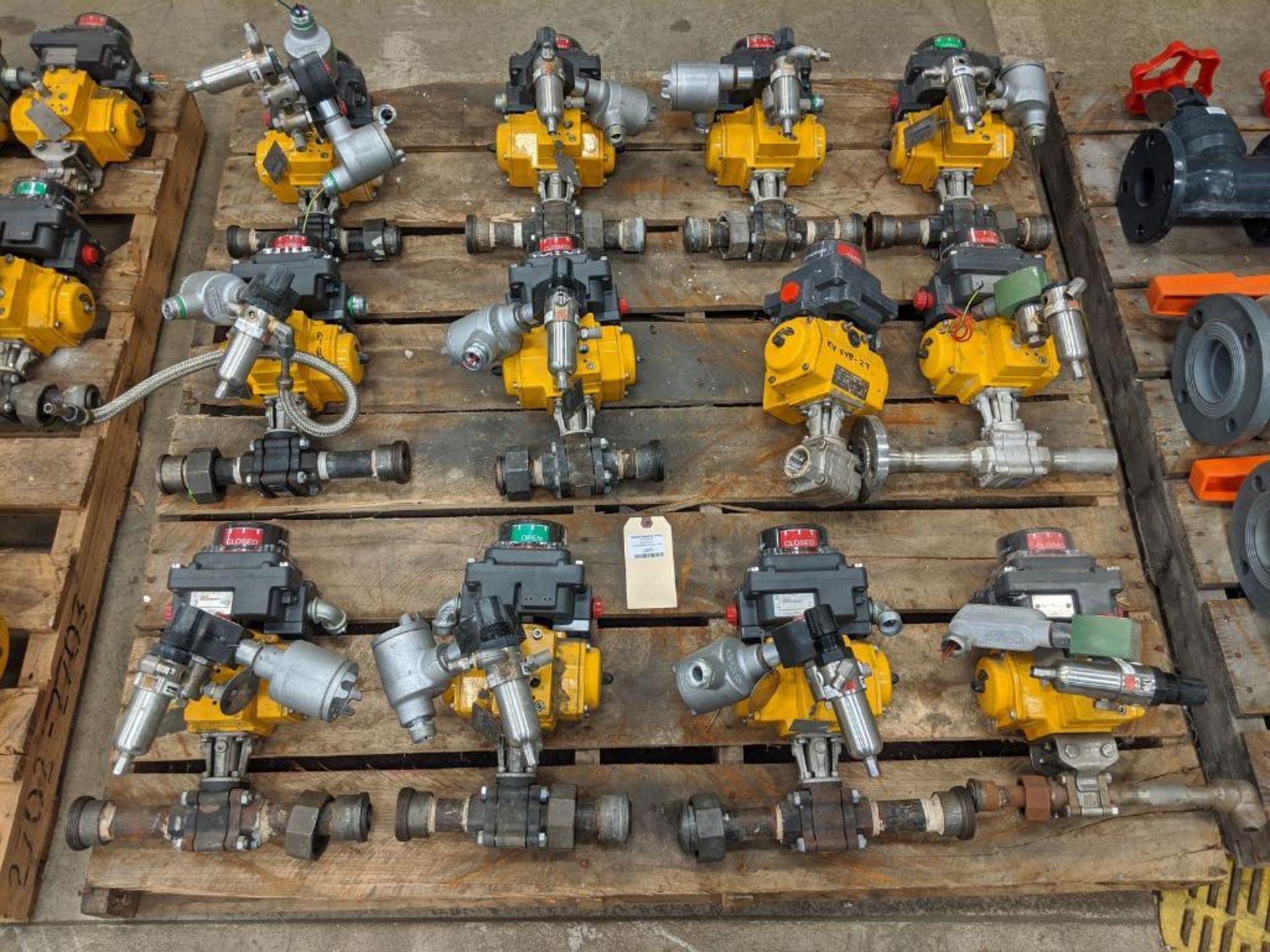 Assorted Steel Ball Valves with Emerson Process Management Field Q Pneumatic Actuators