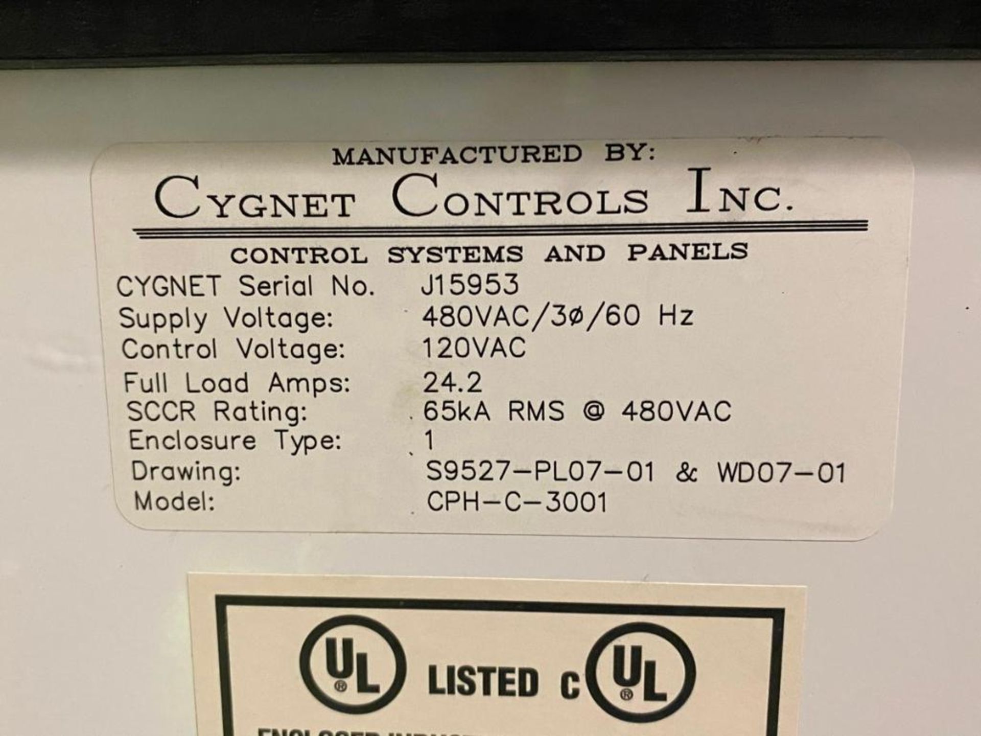 Cygnet Controls Inc. Model CPH-C-3001 480V Heater Control Cabinet - Image 8 of 8