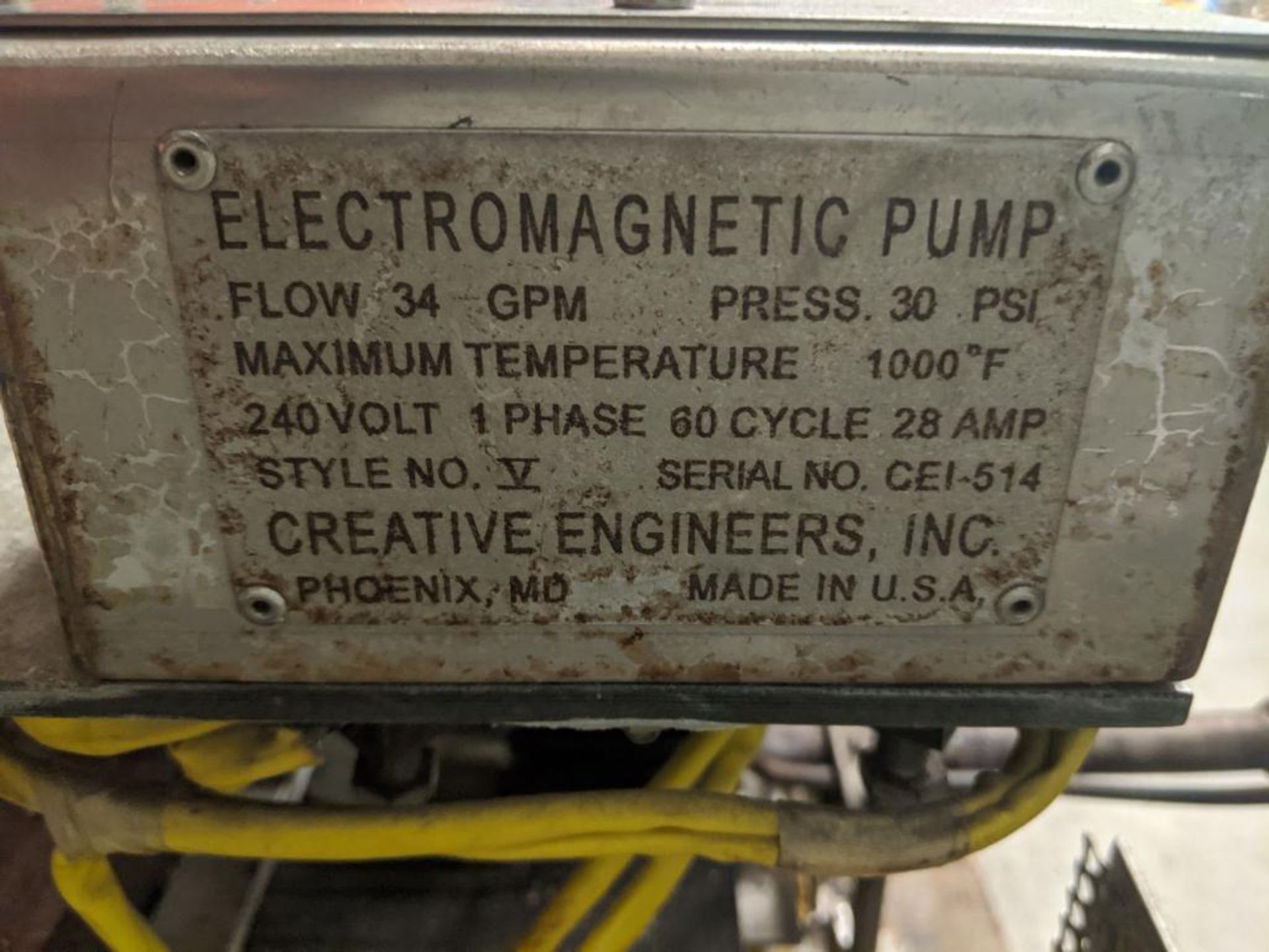 Creative Engineers Inc. Style No. V Electromagnetic Pump - Image 3 of 3