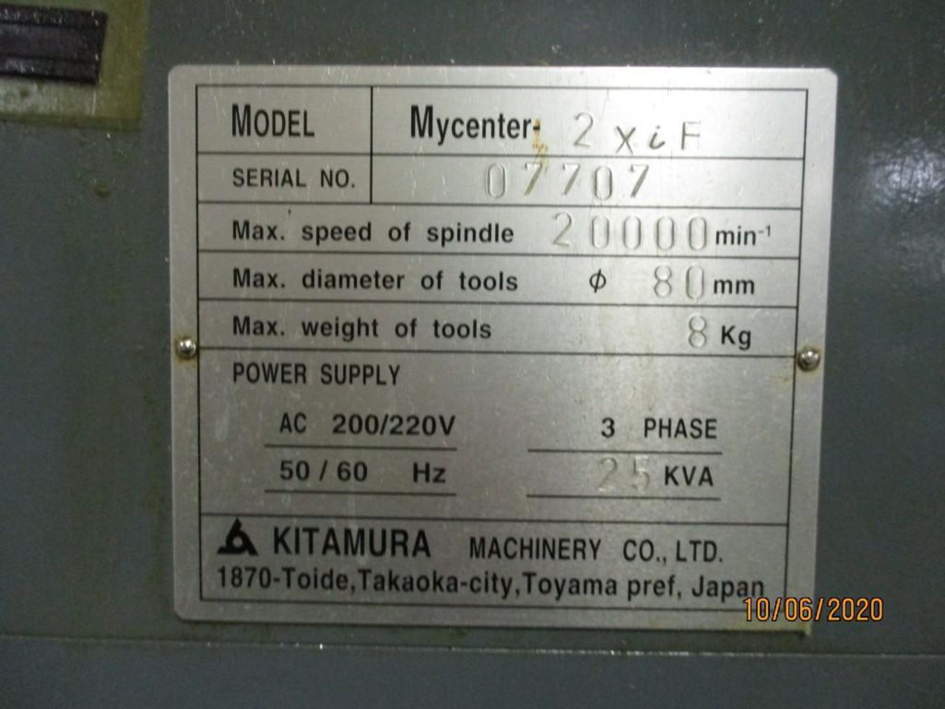 Kitamura MYCENTER-2XiF CNC Vertical Machining Center - Image 7 of 8