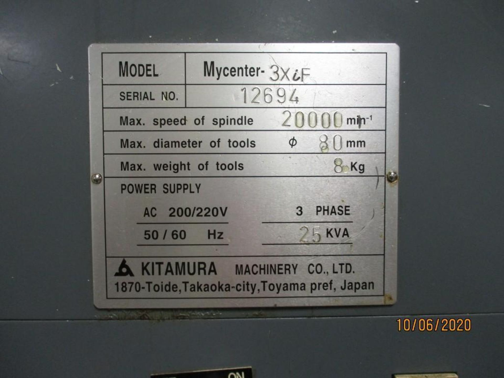 Kitamura MYCENTER-3Xi SP CNC Vertical Machining Center - Image 9 of 9