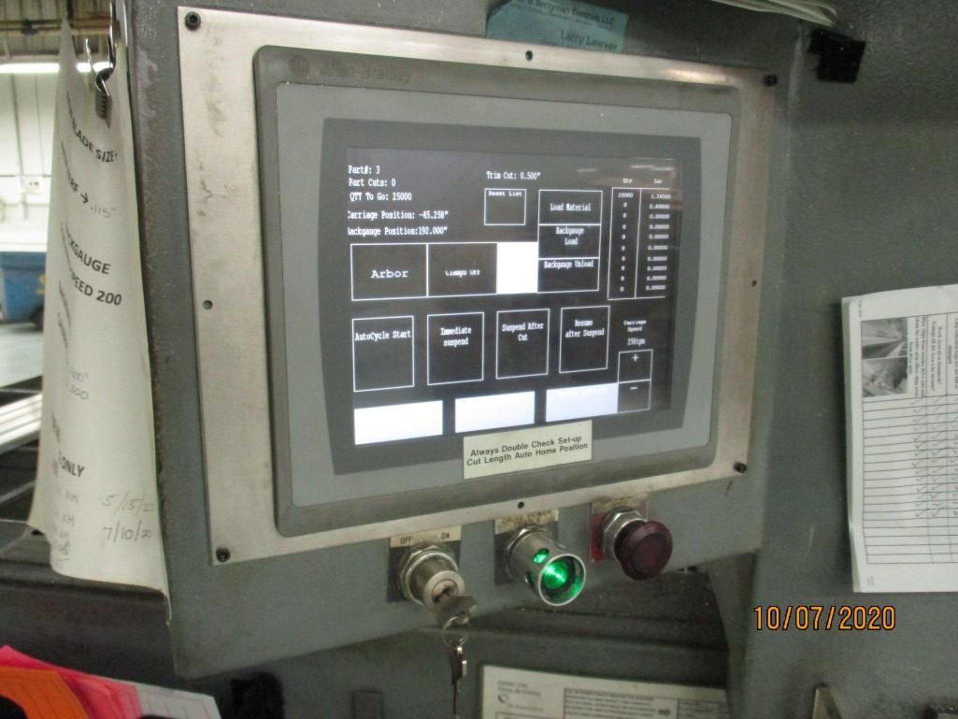 Metlsaw Fully-Programmable (PLC) Cutoff Saw - Image 10 of 11