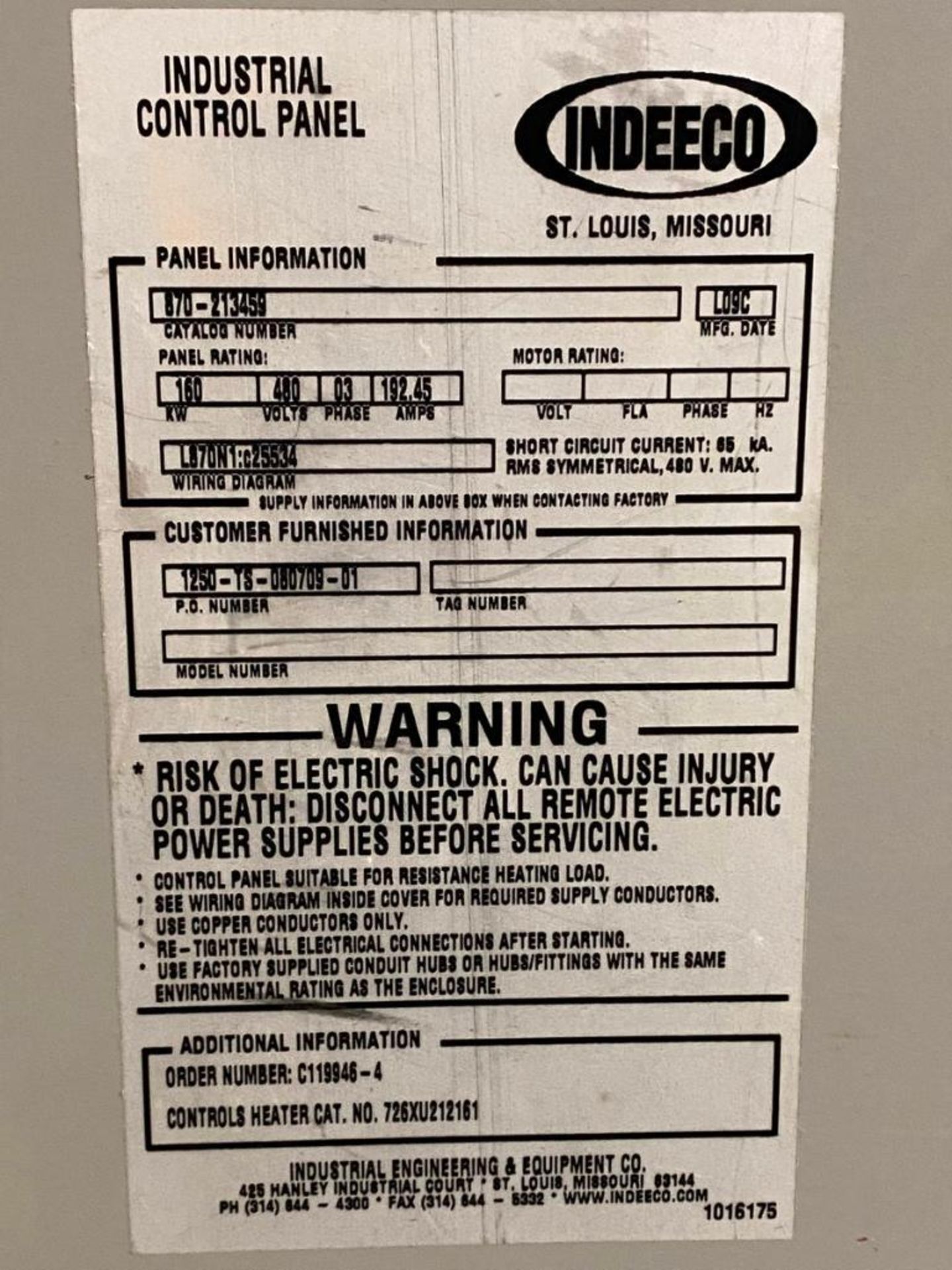 Immersion Heater CP-C-2001B Control Panel - Image 17 of 18