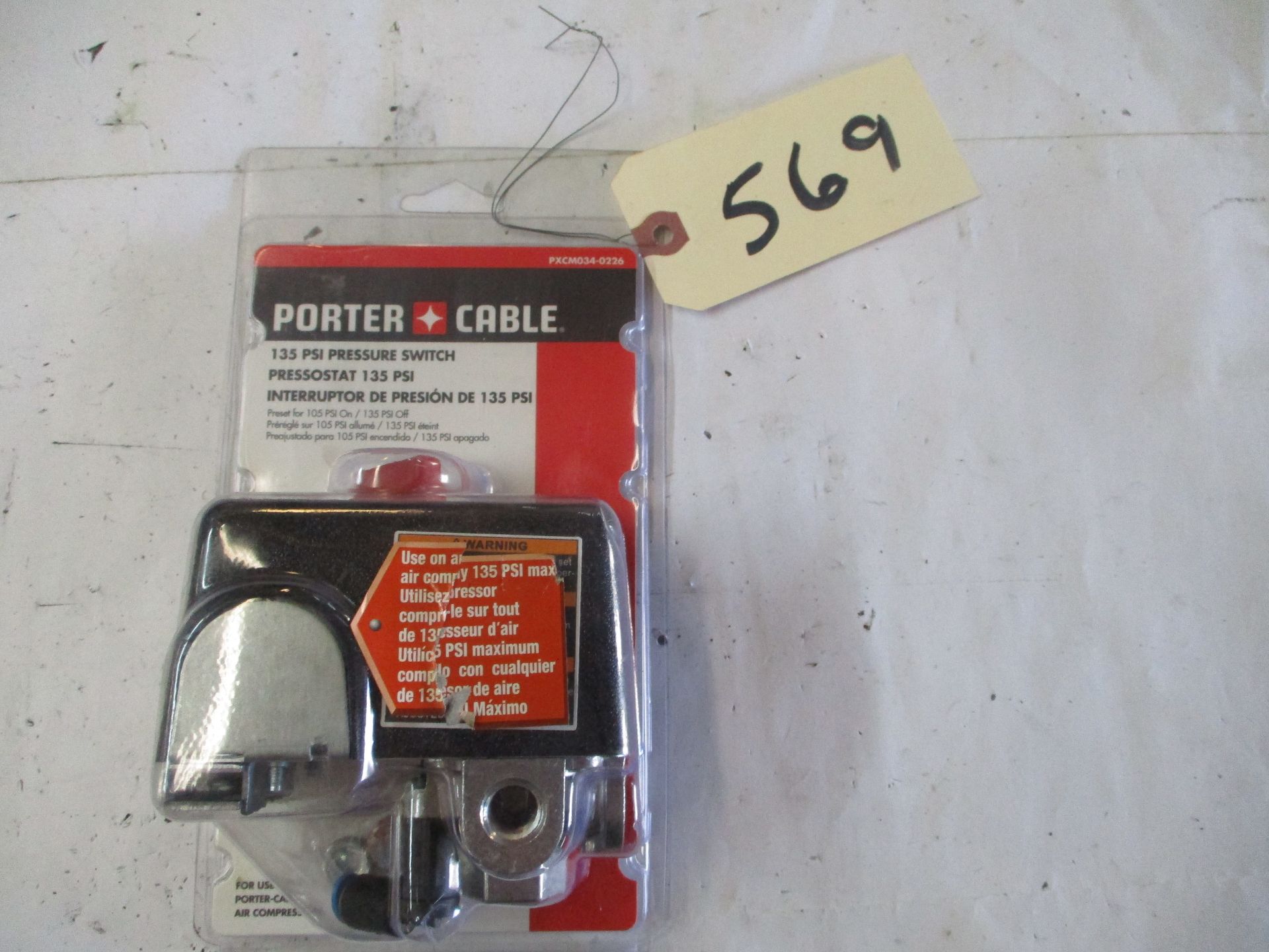 Porter Cable Air Compressor Pressure Switch, 135PSI, new in package