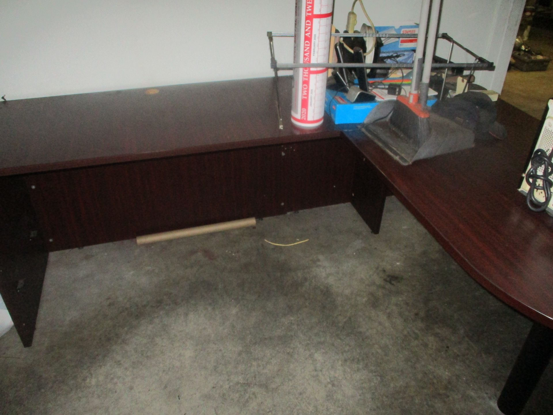 "L" Shaped Office Desk, 30" x 77" x 29", with 30" x 65" wing and Printer Stand 16" x 26" x 29"