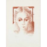 Paul DELVAUX École belge (1897-1994)Estampe, lithographie bistre sur papier japon: "Anne de fac