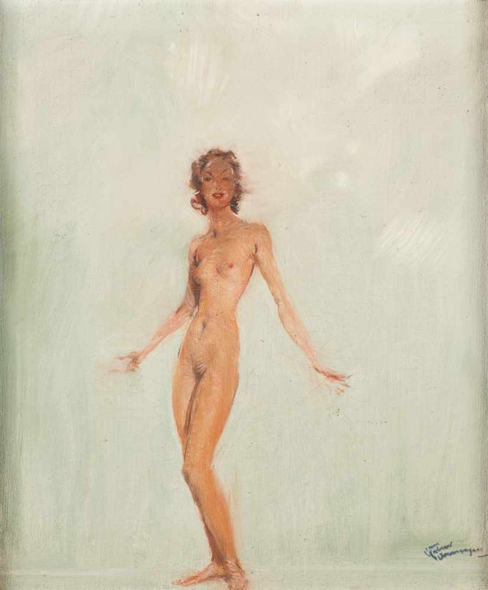 Jean Gabriel DOMERGUE École française (1889-1962)Huile sur toile: "La ravissante Georgina".