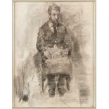 James ENSOR École belge (1860-1949)Dessin au fusain sur papier: Portrait du père d'Auguste Van