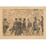 James ENSOR École belge (1860-1949)Estampe, eau-forte sur papier: "Peste dessous peste dessus p