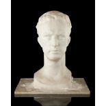 Alfred COURTENS École belge (1889-1967)Sculpture en marbre de Carrare : Buste du Roi Léopold II