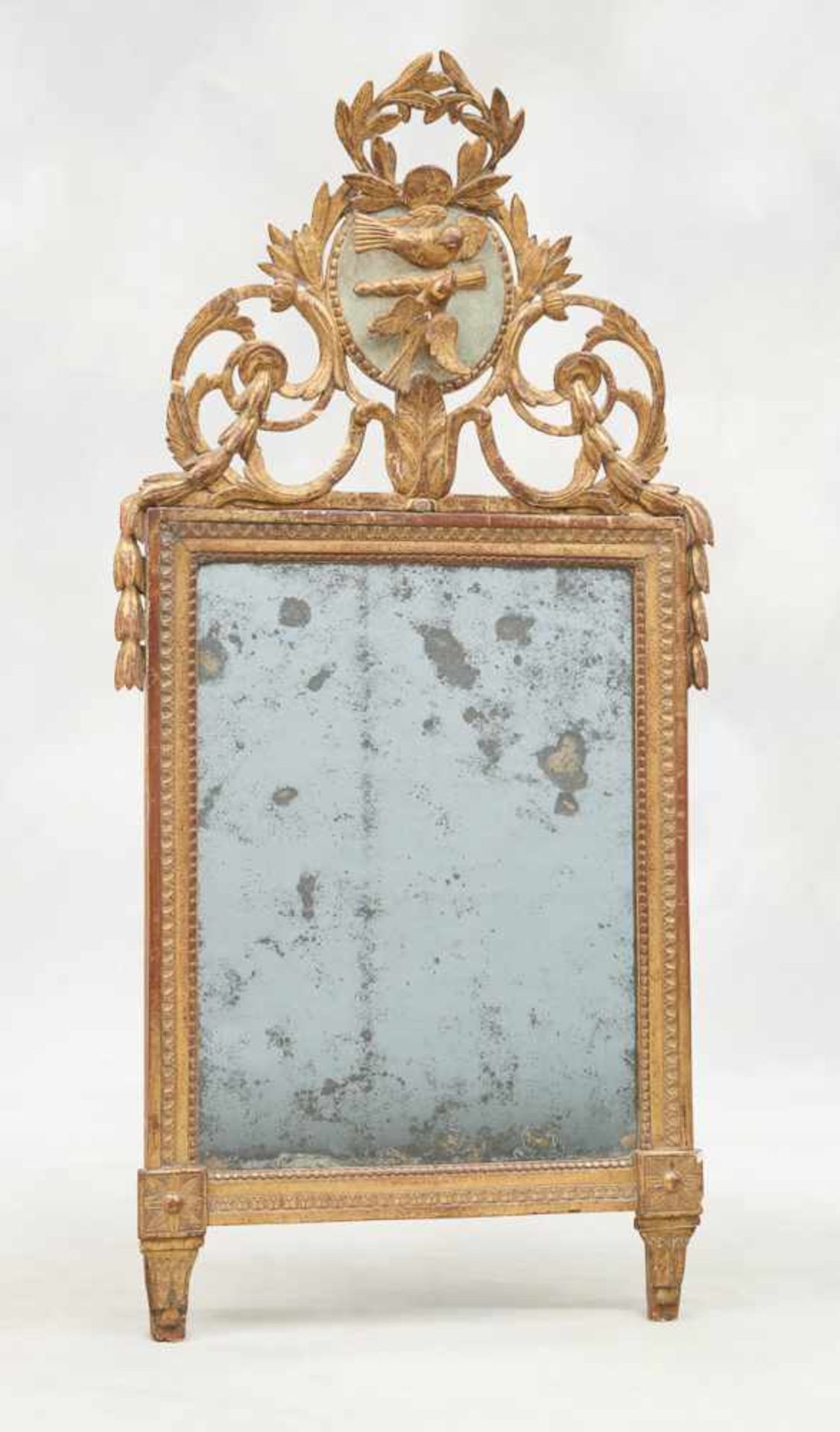 D'époque Louis XV.Meuble: Miroir à poser ou à suspendre en bois sculpté partiellement ajouré do