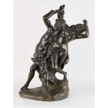 Jef LAMBEAUX École belge (1852-1908)Sculpture en bronze à patine foncée: La folle chanson.S